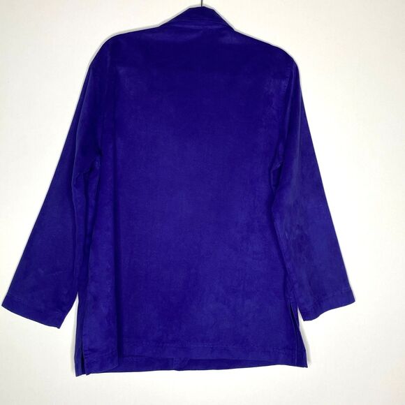 Vintage Chico's Velour Button Up Shacket Cardigan Women's Size Large (Chico's 2) - Picture 2 of 6